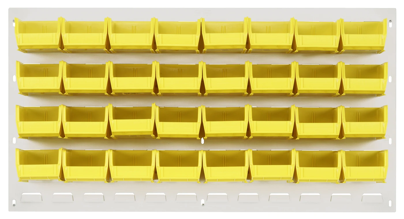 Quantum QLP-3619HC-210-32YL Wall Mounted Louvered Panel, 36"L x 6"D x 19"H, 200 lb capacity, Oyster White