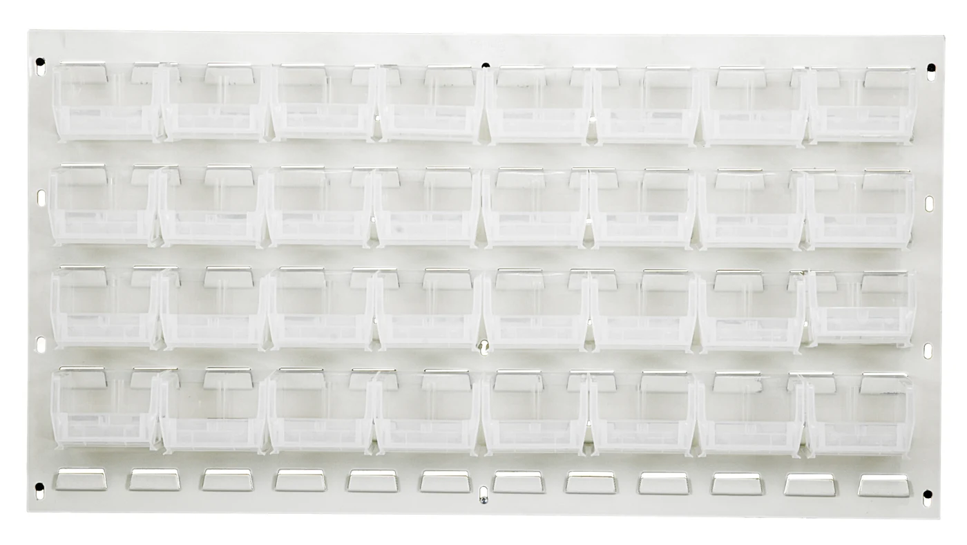 Quantum QLP-3619HC-210-32CL Wall Mounted Louvered Panel, 36"L x 6"D x 19"H, 200 lb capacity, Oyster White