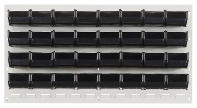 Quantum QLP-3619HC-220-32BK Wall Mounted Louvered Panel, 36"L x 8"D x 19"H, 200 lb capacity, Oyster White