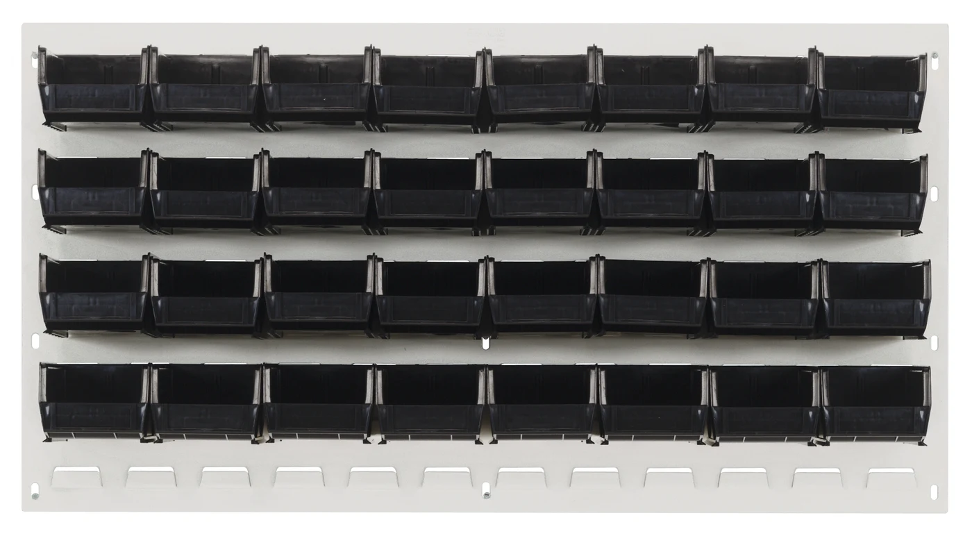 Quantum QLP-3619HC-220-32BK Wall Mounted Louvered Panel, 36"L x 8"D x 19"H, 200 lb capacity, Oyster White