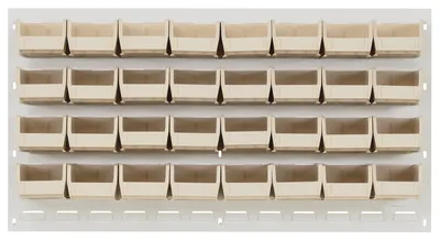 Quantum QLP-3619HC-220-32IV Wall Mounted Louvered Panel, 36"L x 8"D x 19"H, 200 lb capacity, Oyster White