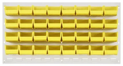 Quantum QLP-3619HC-220-32YL Wall Mounted Louvered Panel, 36"L x 8"D x 19"H, 200 lb capacity, Oyster White