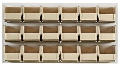 Quantum QLP-3619HC-230-18IV Wall Mounted Louvered Panel, 36"L x 11"D x 19"H, 200 lb capacity, Oyster White