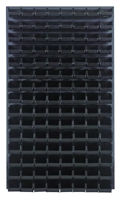 Quantum QLP-3661-220-120BK Wall Mounted Louvered Panel, 36"L x 8"D x 61"H, 1000 lb capacity, Gray