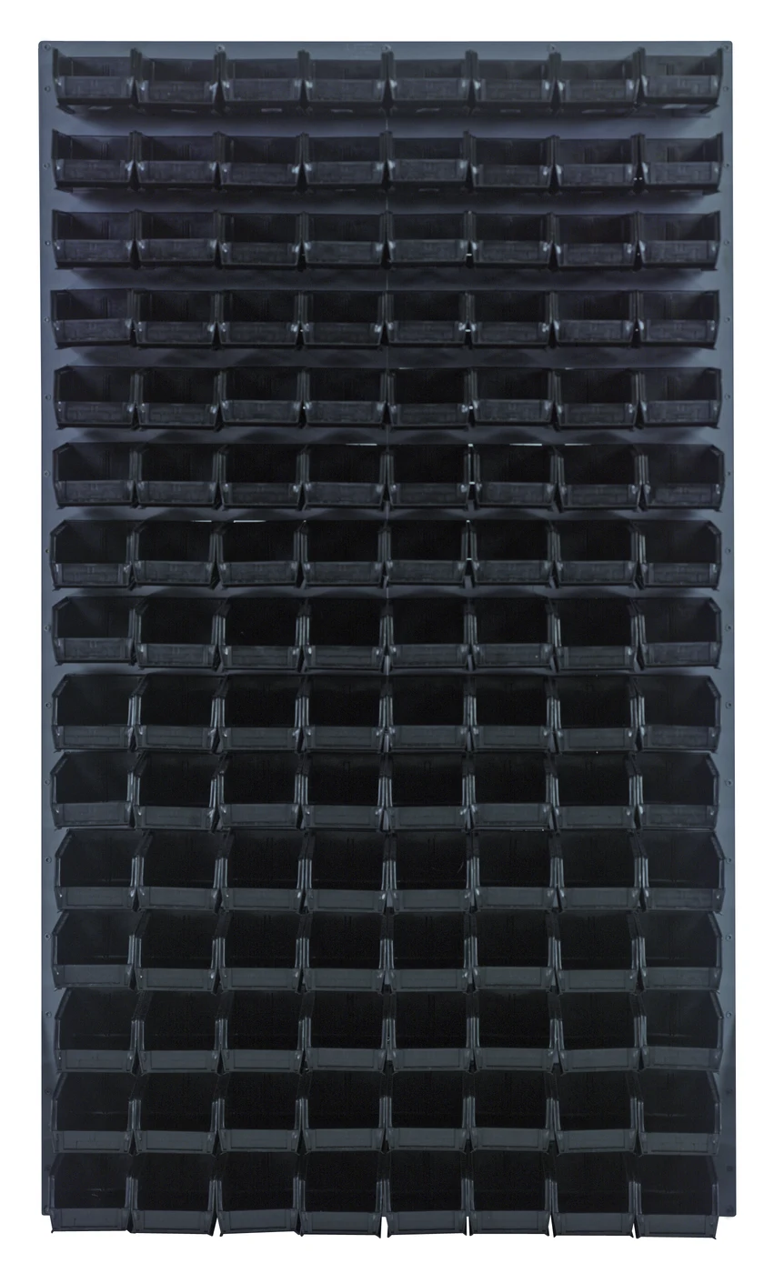 Quantum QLP-3661-220-120BK Wall Mounted Louvered Panel, 36"L x 8"D x 61"H, 1000 lb capacity, Gray