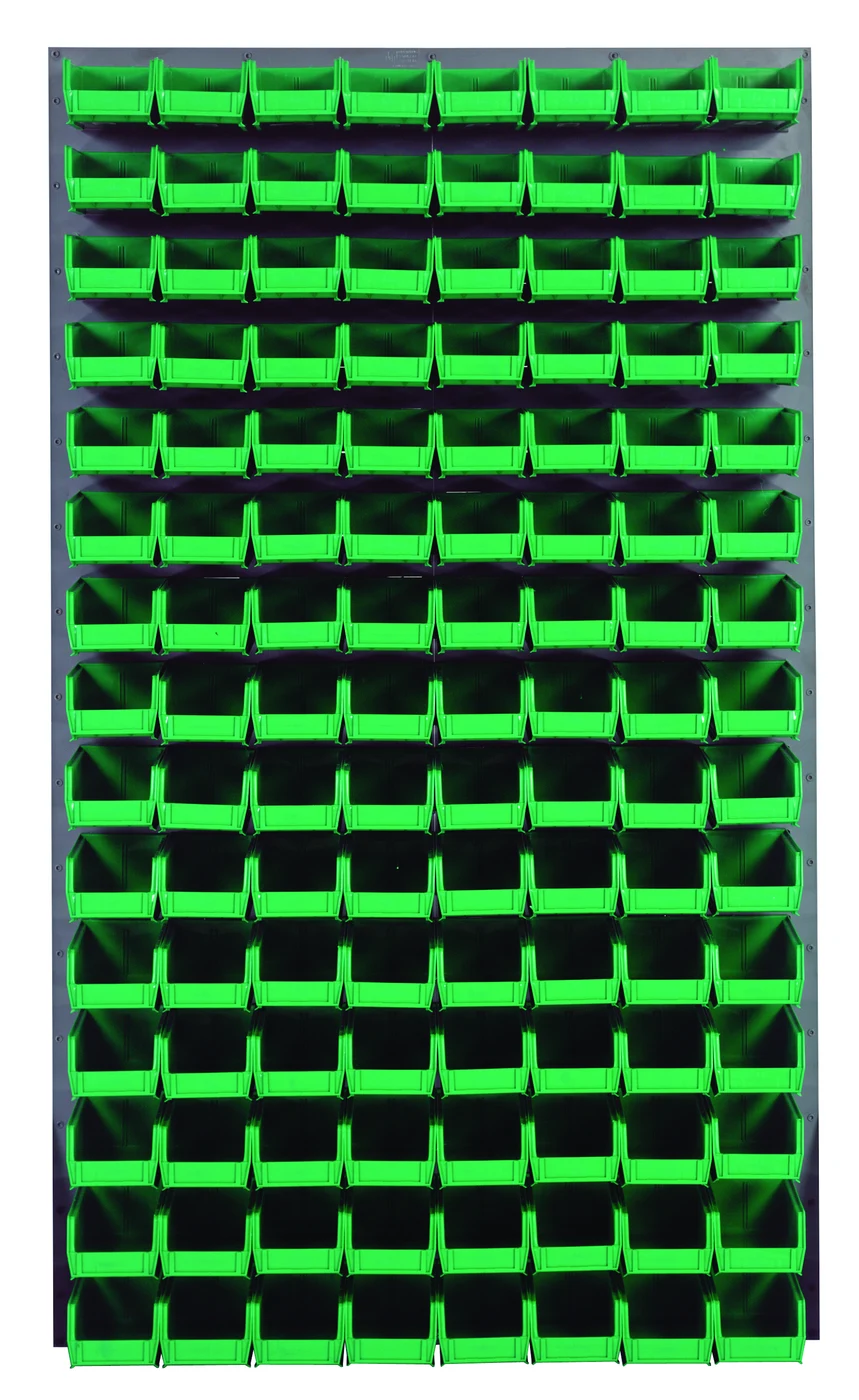 Quantum QLP-3661-220-120GN Wall Mounted Louvered Panel, 36"L x 8"D x 61"H, 1000 lb capacity, Gray