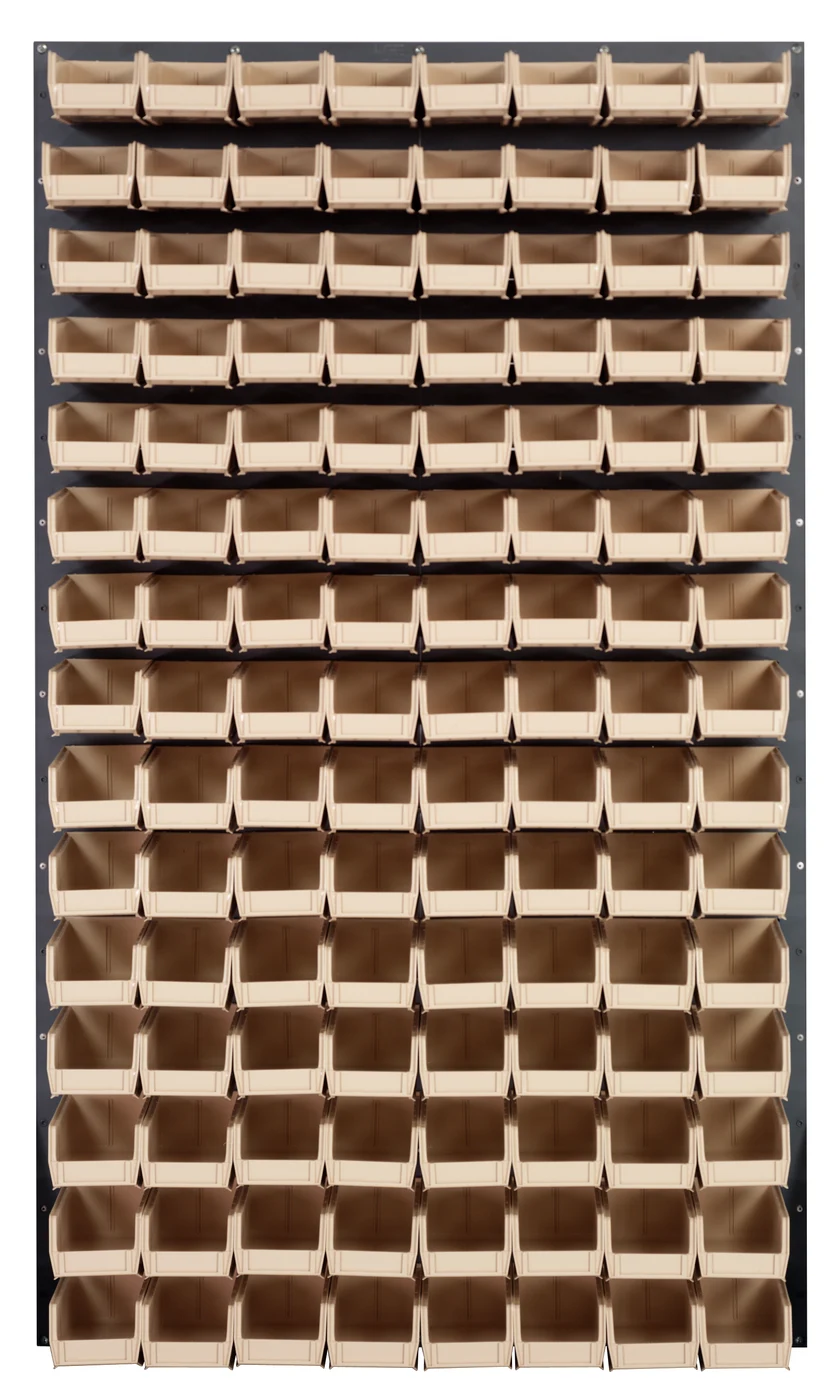 Quantum QLP-3661-220-120IV Wall Mounted Louvered Panel, 36"L x 8"D x 61"H, 1000 lb capacity, Gray