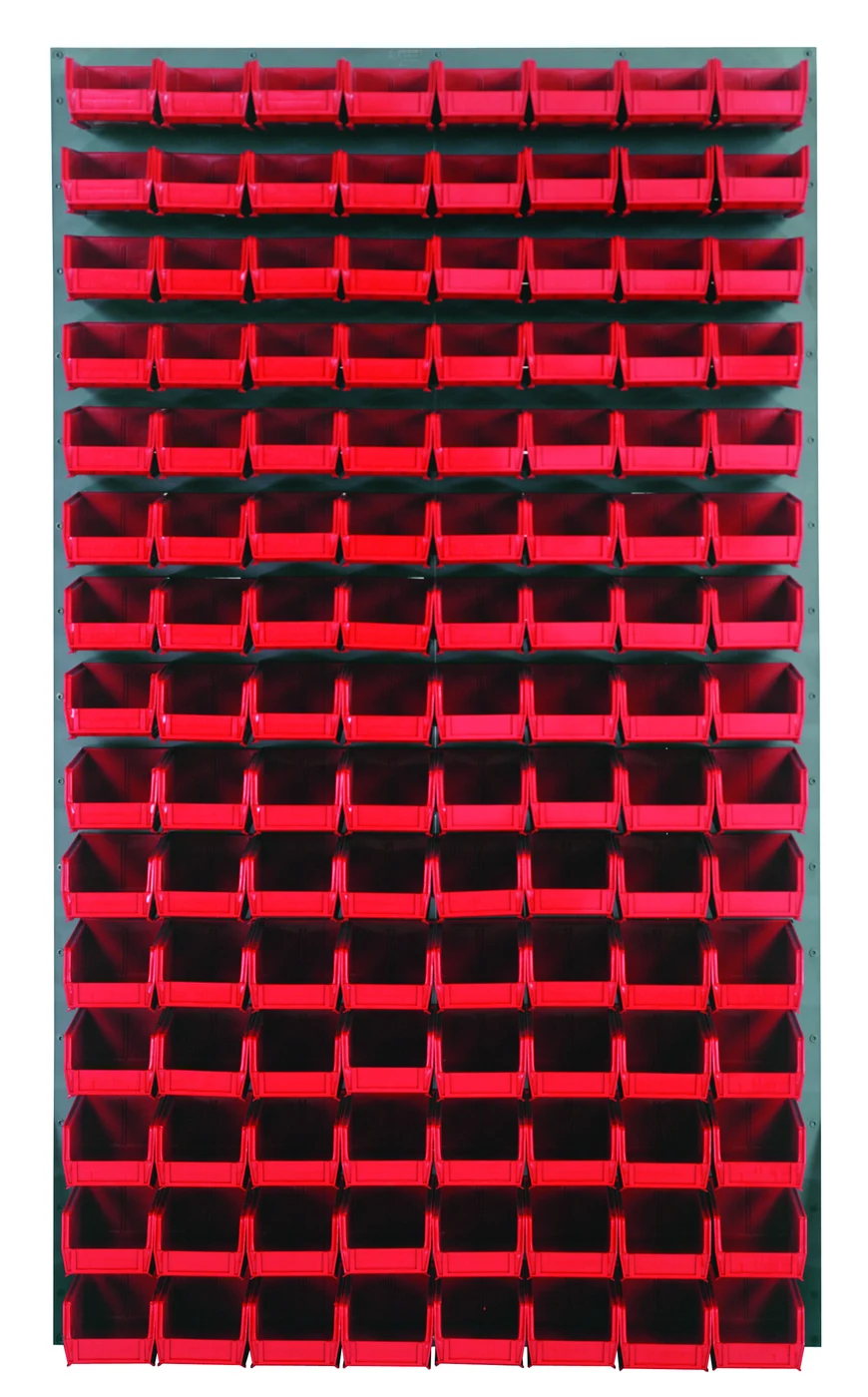 Quantum QLP-3661-220-120RD Wall Mounted Louvered Panel, 36"L x 8"D x 61"H, 1000 lb capacity, Gray
