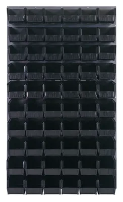 Quantum QLP-3661-230-60BK Wall Mounted Louvered Panel, 36"L x 11"D x 61"H, 1000 lb capacity, Gray