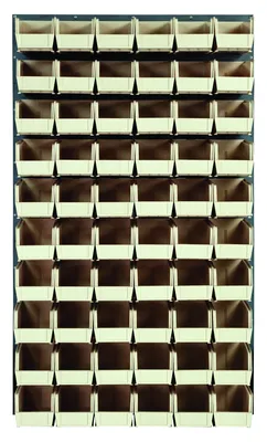 Quantum QLP-3661-230-60IV Wall Mounted Louvered Panel, 36"L x 11"D x 61"H, 1000 lb capacity, Gray