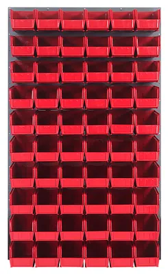 Quantum QLP-3661-230-60RD Wall Mounted Louvered Panel, 36"L x 11"D x 61"H, 1000 lb capacity, Gray