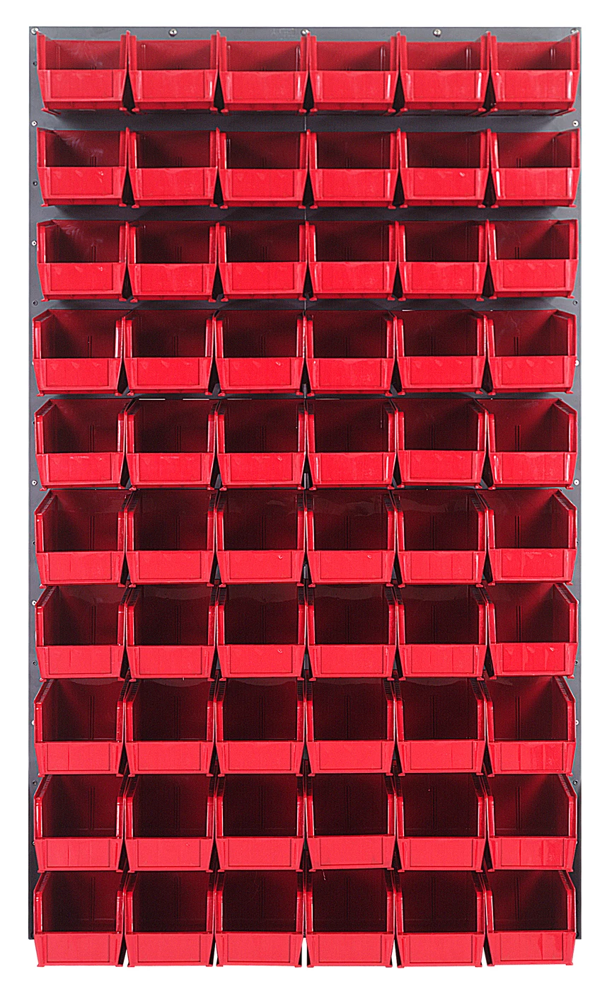 Quantum QLP-3661-230-60RD Wall Mounted Louvered Panel, 36"L x 11"D x 61"H, 1000 lb capacity, Gray