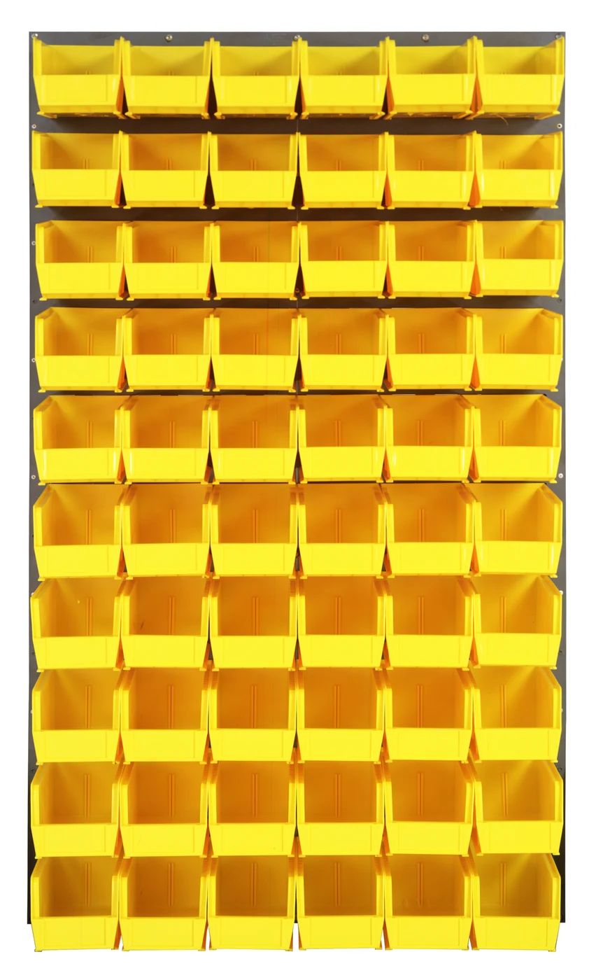 Quantum QLP-3661-230-60YL Wall Mounted Louvered Panel, 36"L x 11"D x 61"H, 1000 lb capacity, Gray