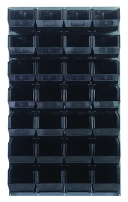 Quantum QLP-3661-240-28BK Wall Mounted Louvered Panel, 36"L x 15"D x 61"H, 1000 lb capacity, Gray