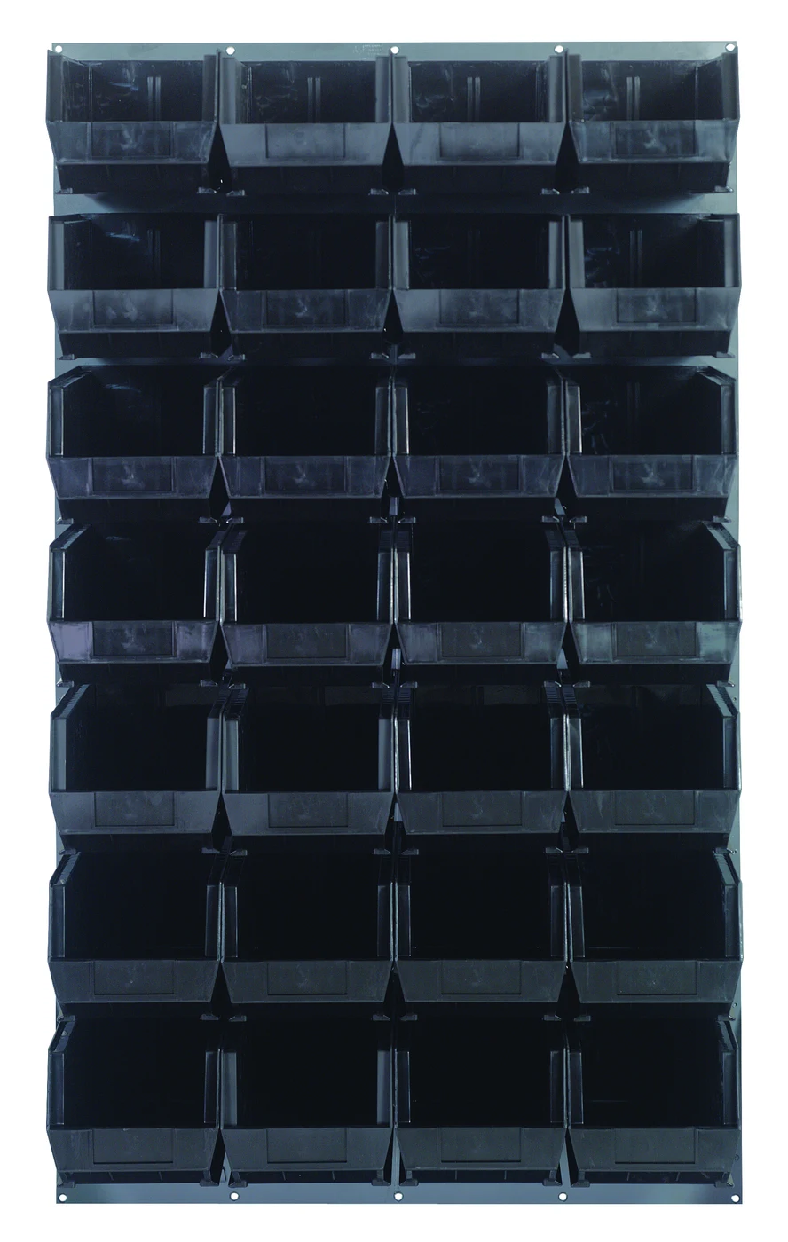 Quantum QLP-3661-240-28BK Wall Mounted Louvered Panel, 36"L x 15"D x 61"H, 1000 lb capacity, Gray