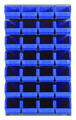 Quantum QLP-3661-240-28BL Wall Mounted Louvered Panel, 36"L x 15"D x 61"H, 1000 lb capacity, Gray