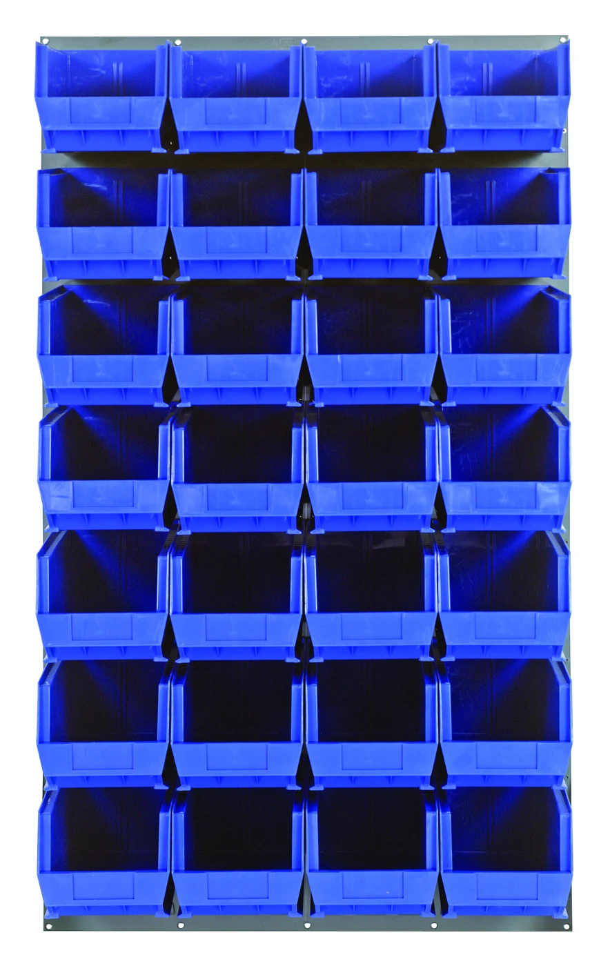 Quantum QLP-3661-240-28BL Wall Mounted Louvered Panel, 36"L x 15"D x 61"H, 1000 lb capacity, Gray