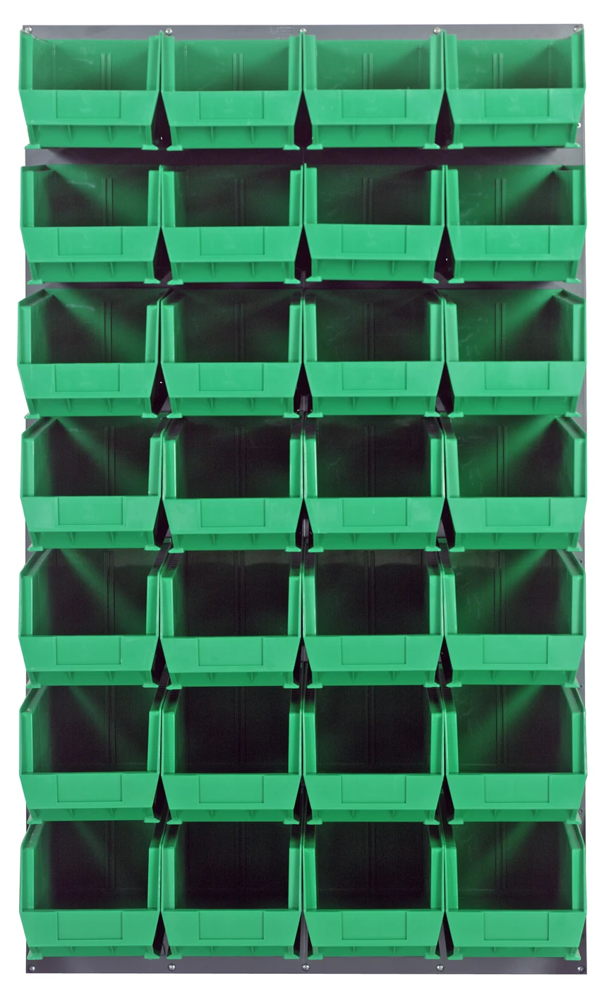 Quantum QLP-3661-240-28GN Wall Mounted Louvered Panel, 36"L x 15"D x 61"H, 1000 lb capacity, Gray