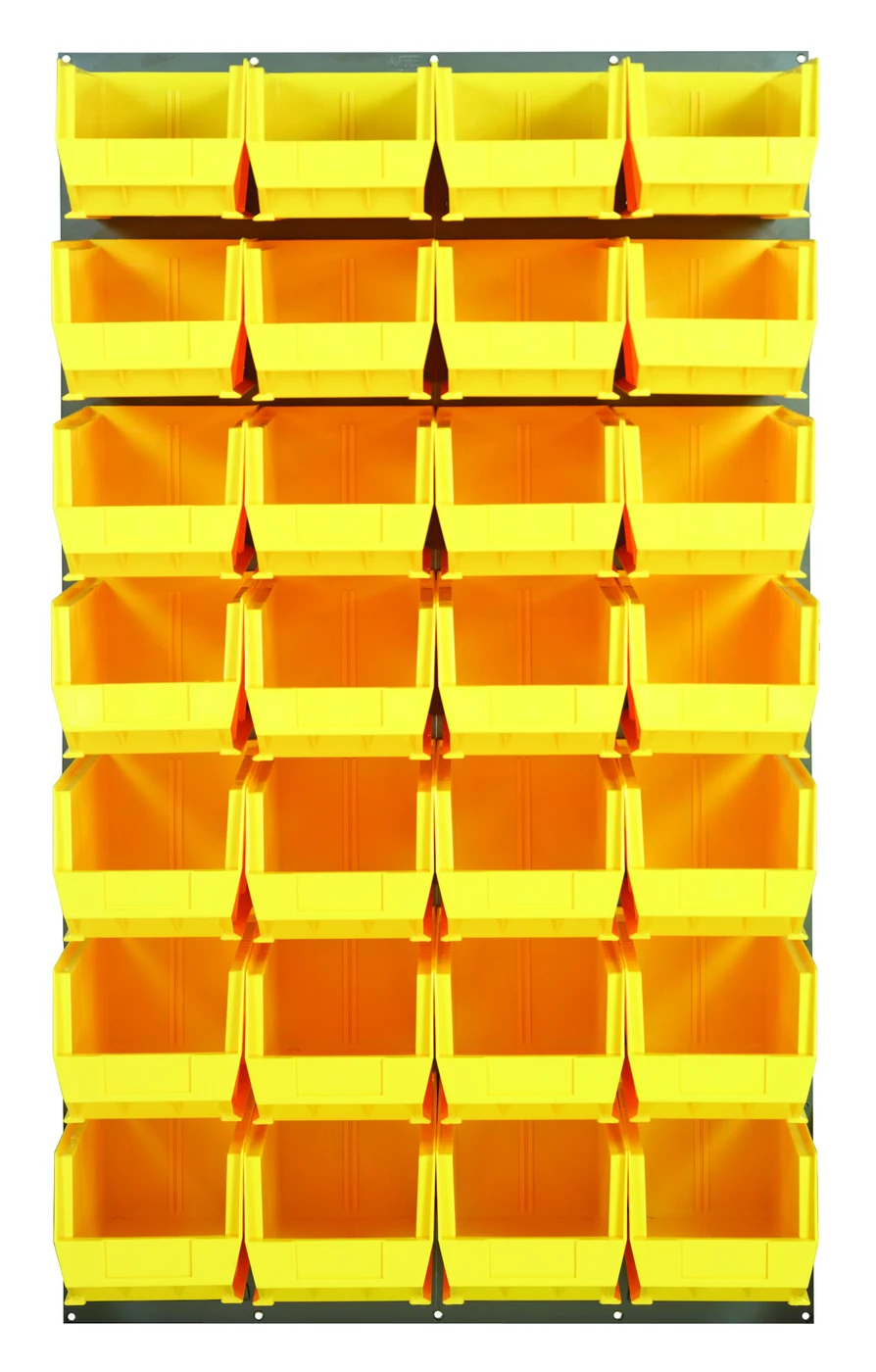 Quantum QLP-3661-240-28YL Wall Mounted Louvered Panel, 36"L x 15"D x 61"H, 1000 lb capacity, Gray