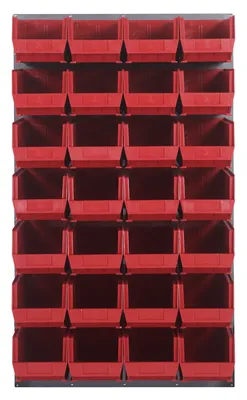 Quantum QLP-3661-240-28RD Wall Mounted Louvered Panel, 36"L x 15"D x 61"H, 1000 lb capacity, Gray