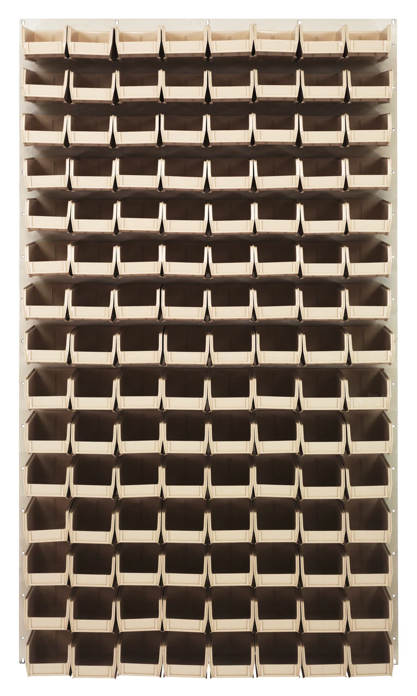 Quantum QLP-3661HC-220-120IV Wall Mounted Louvered Panel, 36"L x 8"D x 61"H, 1000 lb capacity, Oyster White