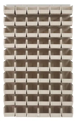 Quantum QLP-3661HC-230-60IV Wall Mounted Louvered Panel, 36"L x 11"D x 61"H, 1000 lb capacity, Oyster White