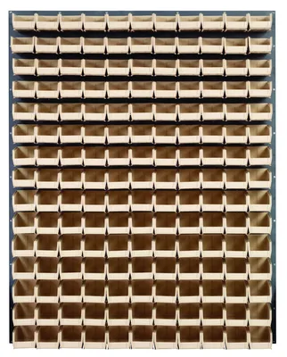 Quantum QLP-4861-220-165IV Wall Mounted Louvered Panel, 48"L x 8"D x 61"H, 1000 lb capacity, Gray