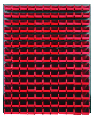 Quantum QLP-4861-220-165RD Wall Mounted Louvered Panel, 48"L x 8"D x 61"H, 1000 lb capacity, Gray
