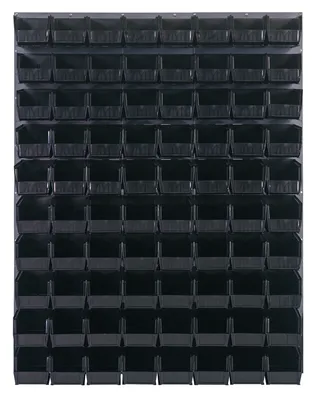 Quantum QLP-4861-230-80BK Wall Mounted Louvered Panel, 48"L x 11"D x 61"H, 1000 lb capacity, Gray