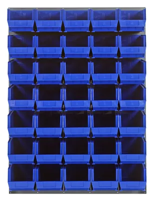 Quantum QLP-4861-240-35BL Wall Mounted Louvered Panel, 48"L x 15"D x 61"H, 1000 lb capacity, Gray