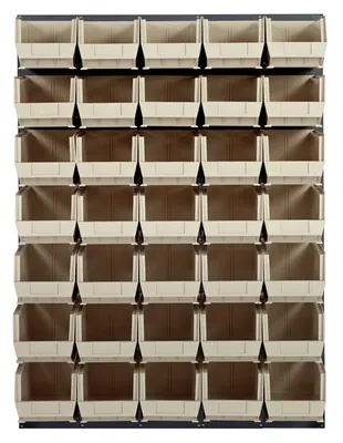 Quantum QLP-4861-240-35IV Wall Mounted Louvered Panel, 48"L x 15"D x 61"H, 1000 lb capacity, Gray