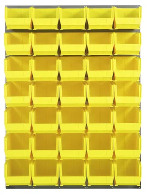 Quantum QLP-4861-240-35YL Wall Mounted Louvered Panel, 48"L x 15"D x 61"H, 1000 lb capacity, Gray