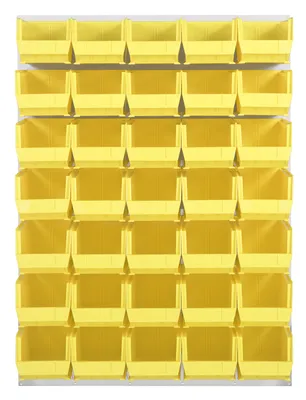 Quantum QLP-4861HC-240-35YL Wall Mounted Louvered Panel, 48"L x 15"D x 61"H, 1000 lb capacity, Oyster White