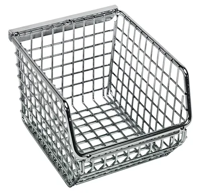 Quantum QMB510C Mesh Stack and Hang Bin, 5-1/4"D x 4-1/4"W x 3"H, Chrome
