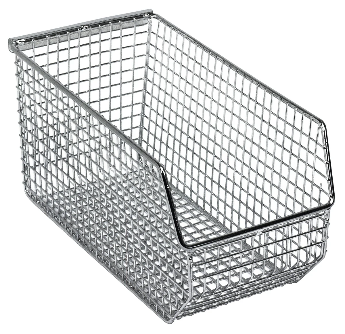 Quantum QMB530CCS Mesh Stack and Hang Bin, 10-3/4"D x 5-1/2"W x 5"H, Chrome, Case of 10