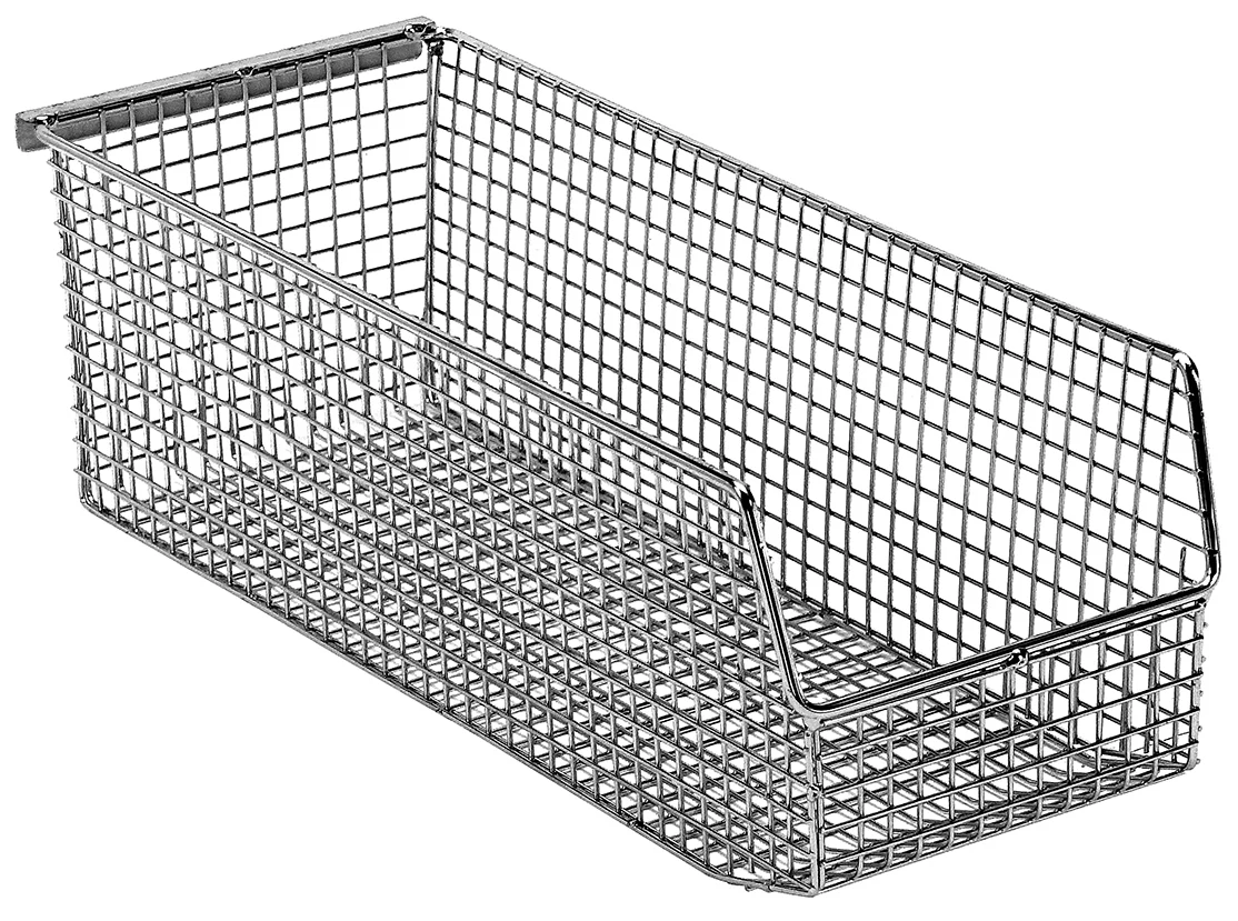 Quantum QMB534C Mesh Stack and Hang Bin, 15"D x 6"W x 5"H, Chrome