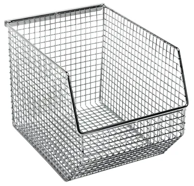Quantum QMB539CCS Mesh Stack and Hang Bin, 10-1/2"D x 8"W x 7"H, Chrome, Case of 10