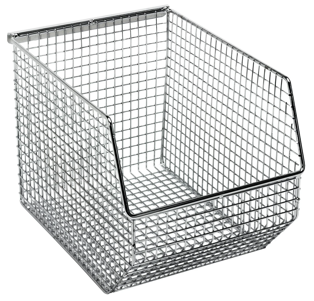 Quantum QMB539CCS Mesh Stack and Hang Bin, 10-1/2"D x 8"W x 7"H, Chrome, Case of 10