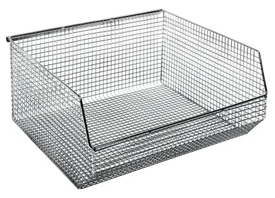 Quantum QMB550C Mesh Stack and Hang Bin, 14-1/2"D x 16-1/4"W x 7"H, Chrome