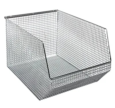 Quantum QMB560C Mesh Stack and Hang Bin, 18-1/2"D x 11"W x 10-1/8"H, Chrome