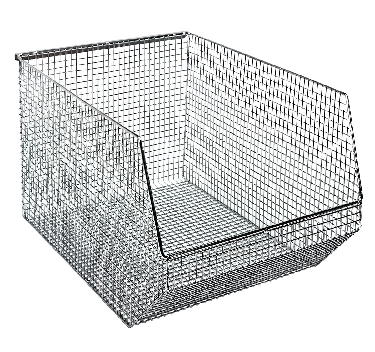 Quantum QMB560C Mesh Stack and Hang Bin, 18-1/2"D x 11"W x 10-1/8"H, Chrome