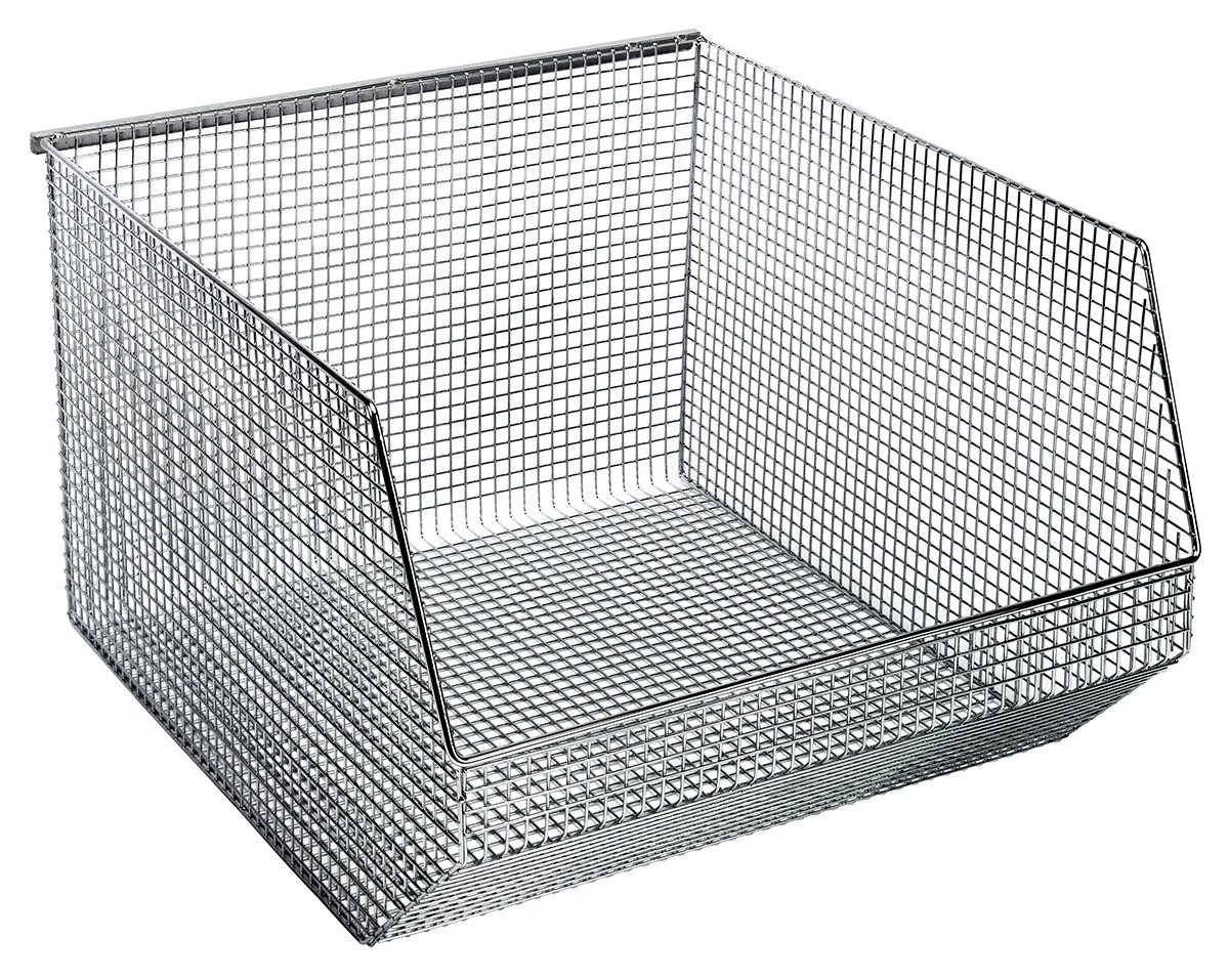 Quantum QMB570C Mesh Stack and Hang Bin, 18-1/2"D x 17-1/8"W x 11-1/8"H, Chrome