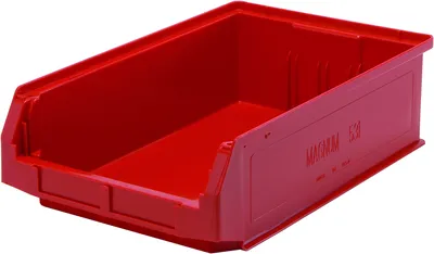 Quantum QMS531RDCS Magnum Bin, 19-3/4"L x 12-3/8"W x 5-7/8"H, 150 lb capacity, Red, Case of 6