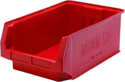 Quantum QMS532RDCS Magnum Bin, 19-3/4"L x 12-3/8"W x 7-7/8"H, 150 lb capacity, Red, Case of 6