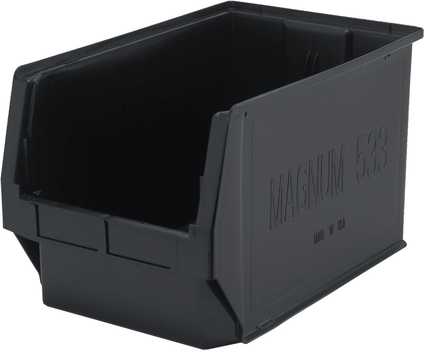 Quantum QMS533BKCS Magnum Bin, 19-3/4"L x 12-3/8"W x 11-7/8"H, 150 lb capacity, Black, Case of 3