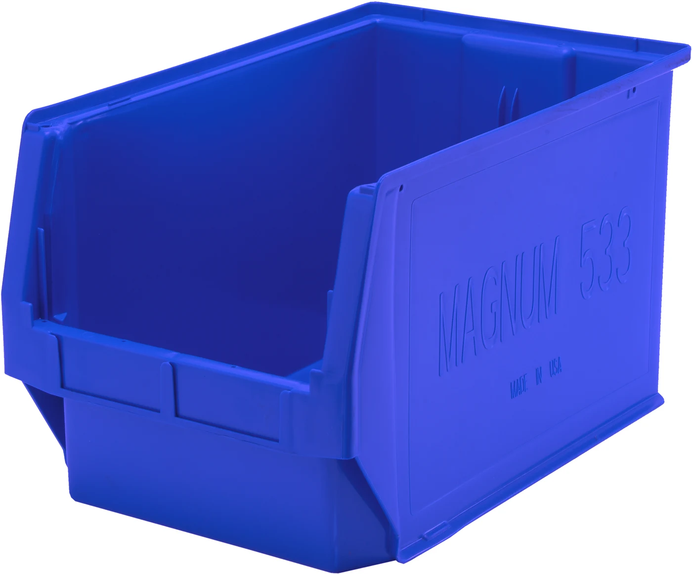 Quantum QMS533BLCS Magnum Bin, 19-3/4"L x 12-3/8"W x 11-7/8"H, 150 lb capacity, Blue, Case of 3