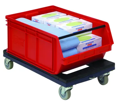 Quantum QMS743RDNB Magnum Bin, 29"L x 18-3/8"W x 11-7/8"H, 150 lb capacity, Red — in use
