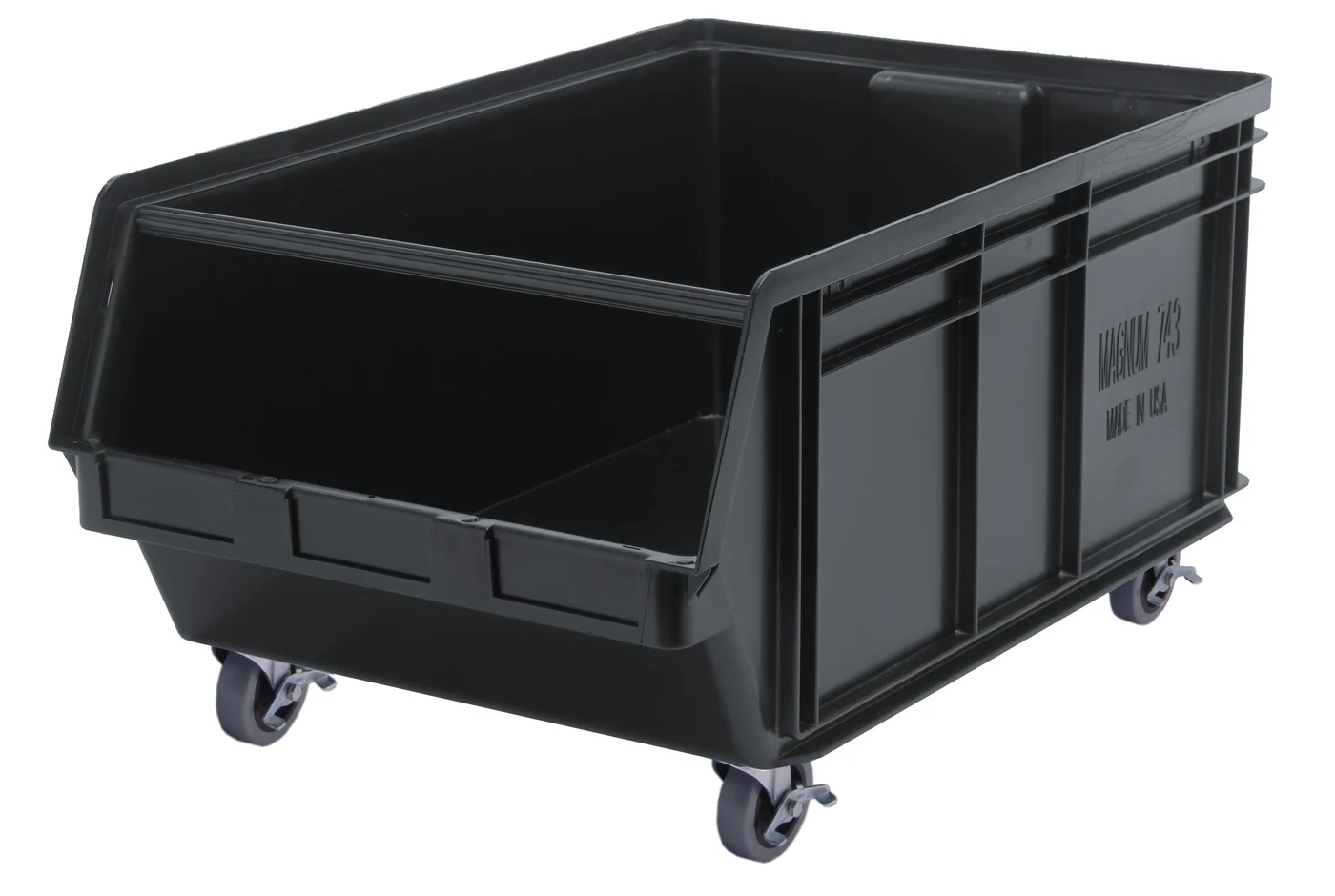 Quantum QMS843MOBBK Mobile Magnum Bin, 29"L x 18-3/8"W x 14-7/8"H, 150 lb capacity, Black