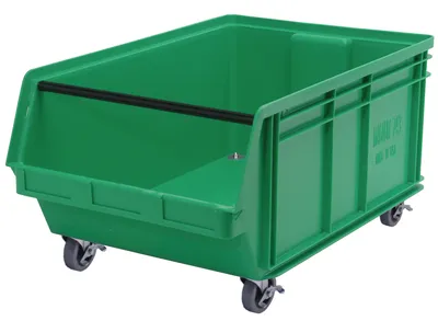 Quantum QMS843MOBGN Mobile Magnum Bin, 29"L x 18-3/8"W x 14-7/8"H, 150 lb capacity, Green