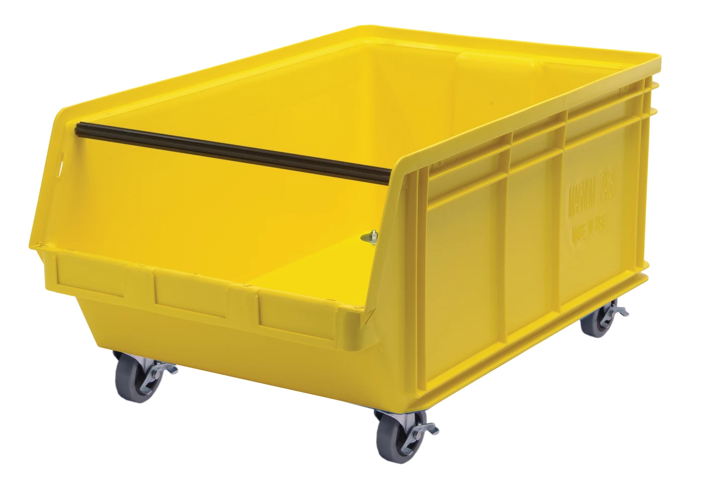 Quantum QMS843MOBYL Mobile Magnum Bin, 29"L x 18-3/8"W x 14-7/8"H, 150 lb capacity, Yellow